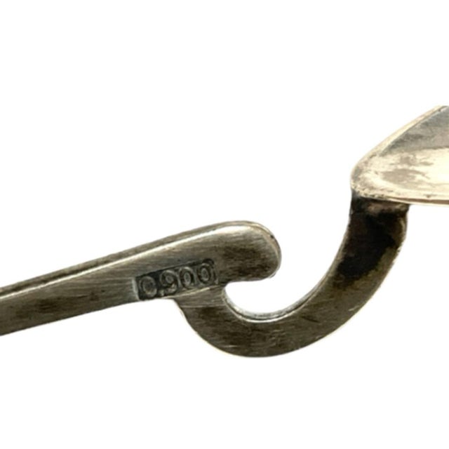 Rustic European Late 20th Century 900 Silver Replica Roman Gooseneck Spoon For Sale - Image 3 of 5