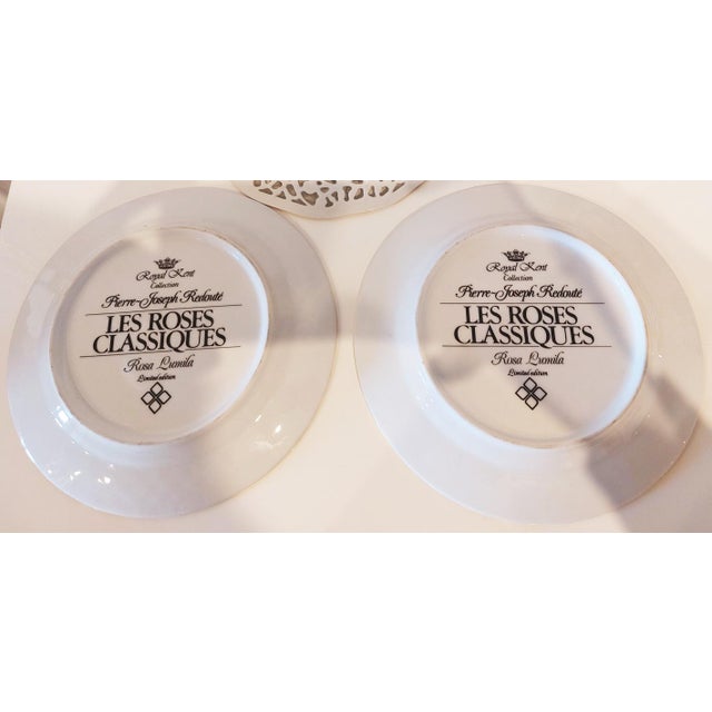 Two antique Les Roses Classiques plates, Royal Kent, Pierre-Joseph Redouté, Rosa Lumila, Limited Edition. This is a...