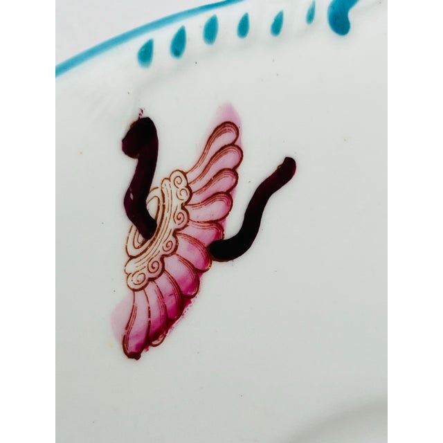 White Minton Aesthetic Chinoiserie Dessert Handled Plate For Sale - Image 8 of 12