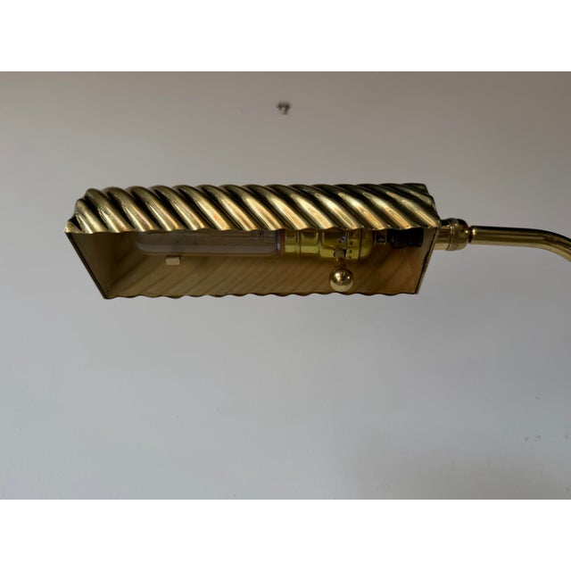 1970’s Mid-Century Modern Solid Brass Pharmacy Reading Floor Lamp For Sale - Image 4 of 10