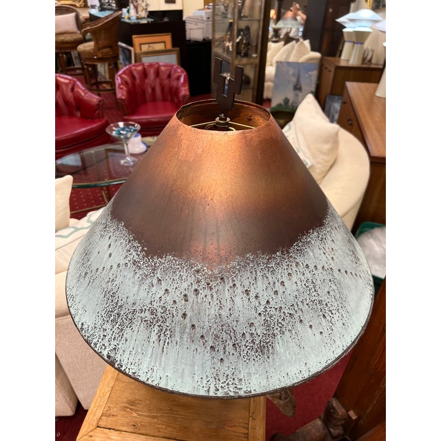 Handcrafted Copper and Sonoran Desert Velvet Mesquite Wood Table Lamp - Organic Modern For Sale - Image 4 of 18