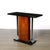 Art Deco Machine Age Console Table in Walnut, Lacquer & Banded Nickeled Supports For Sale - Image 9 of 12