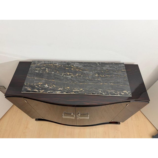 Art Deco Sideboard in Macassar, Marble & Chrome, France, 1930 For Sale - Image 17 of 18