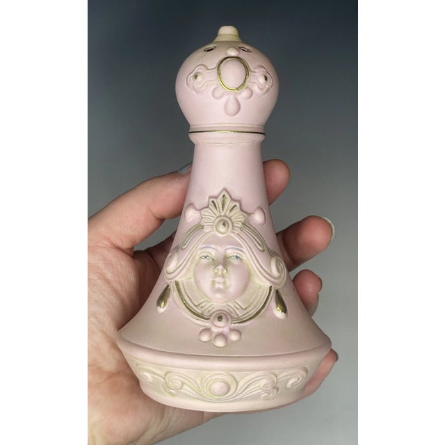 Rare Antique Schafer & Vater Pink Bisque Porcelain Figural Lady Hatpin Holder For Sale - Image 10 of 12
