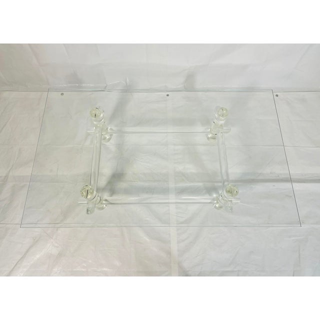 1970s Lucite Rod & Glass Coffee Table Attributed to Les Prismatiques, 1970s For Sale - Image 5 of 18
