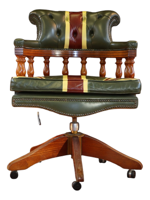 Captain's Swivel Leather Armchair, 2010s