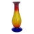 Rare Early 21st Century Blenko Hand-Blown Art Glass ‘Tequila Sunrise’ Vase With Cobalt Footed Base For Sale