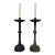 Pair of Mid-20th Century Bronzed Verdigris Candlestick Table Lamps For Sale