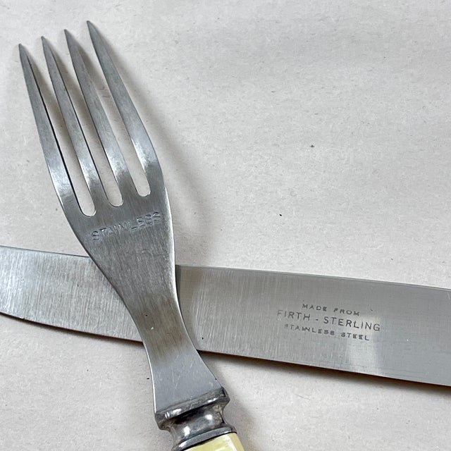 English Art Deco Era Pearlized Bakelite Flatware, Service for 12 For Sale In Philadelphia - Image 6 of 12