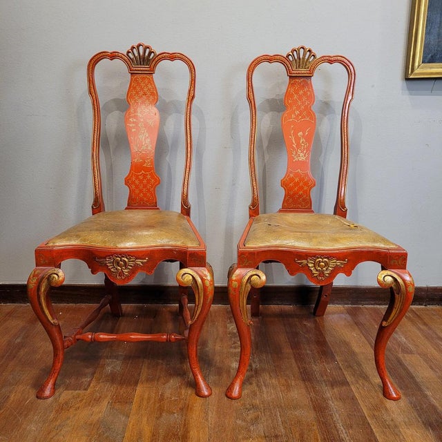 1970s Chippendale Chairs in Lacquered Wood, 1970s, Set of 2 For Sale - Image 5 of 18