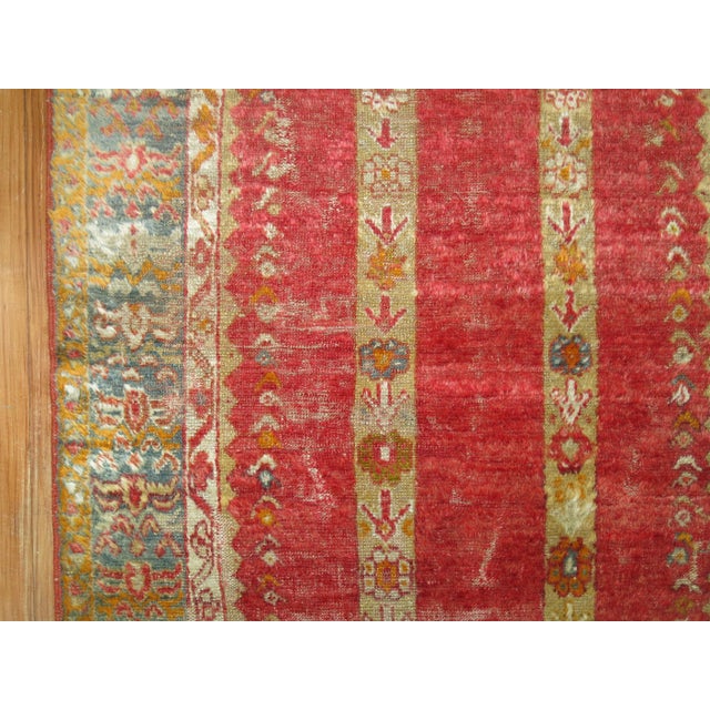 Textile Antique Zabihi Collection Angora Oushak Scroll Prayer Rug For Sale - Image 7 of 7