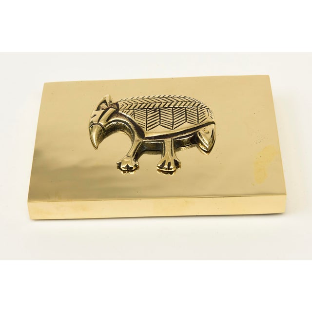 Thus vintage 2 part brass box from the 70's has a raised Armadillo on top. It has been fully restored with professional...