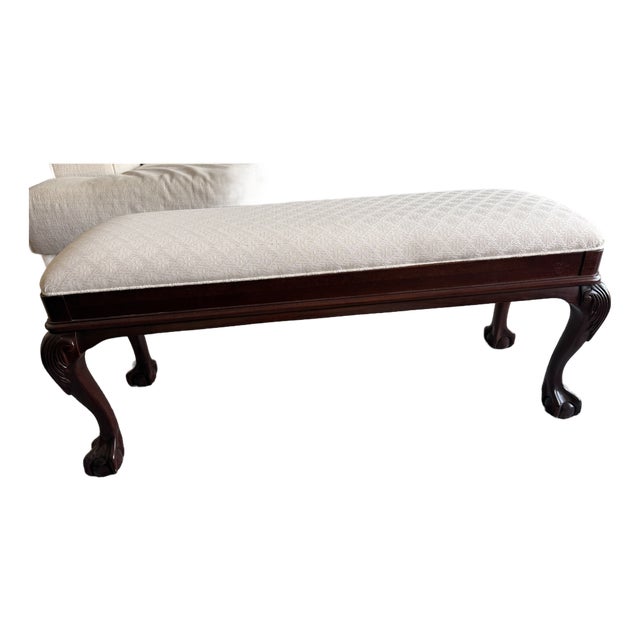 Pennsylvania House Solid Cherry Bench Vintage Queen Anne Ball & Claw Legs For Sale