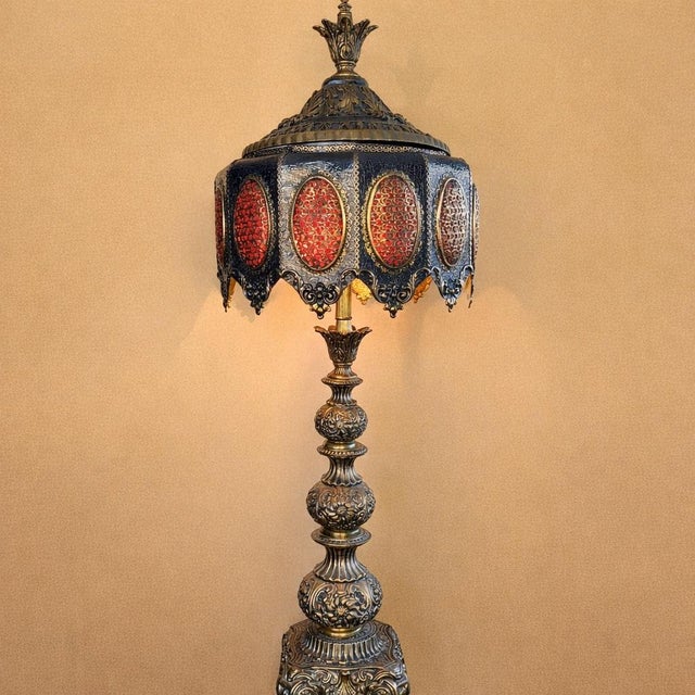 Make a bold, timeless statement with this extraordinary vintage Loevsky & Loevsky table lamp by the Metal Casting Company....