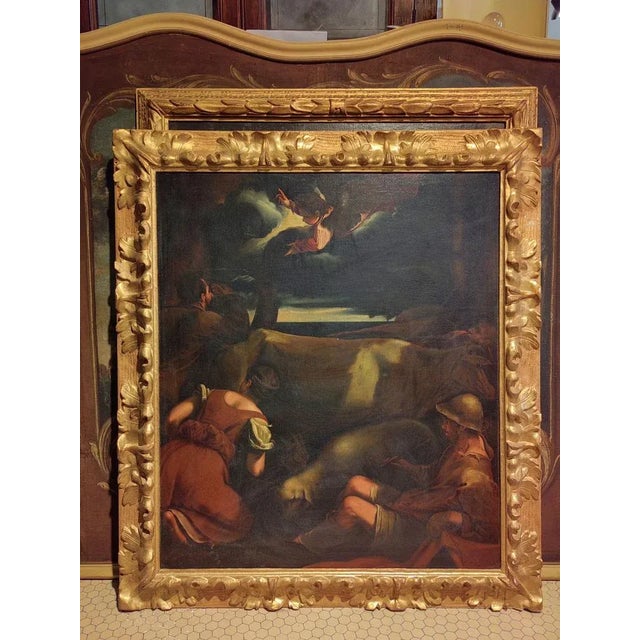 Bassano, The Angel Brings the Good News, 1600s, Oil on Canvas, Framed For Sale - Image 4 of 4