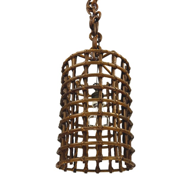 Bamboo Tube Pendant Lamp, 1960s For Sale