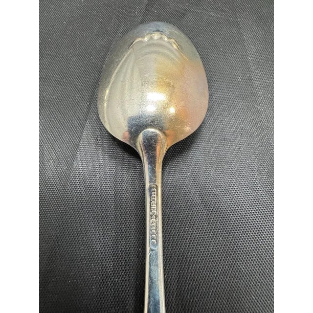 Metal Antique Stieff Rose Sterling Silver 5.875" Flat Handle Teaspoons Set 12 Monogram For Sale - Image 7 of 12