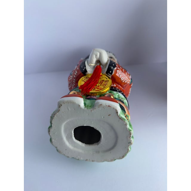 Vintage Chinese Porcelain Good Fortune Boy & Girl Figurines – Pair, Circa 1980s For Sale - Image 9 of 12