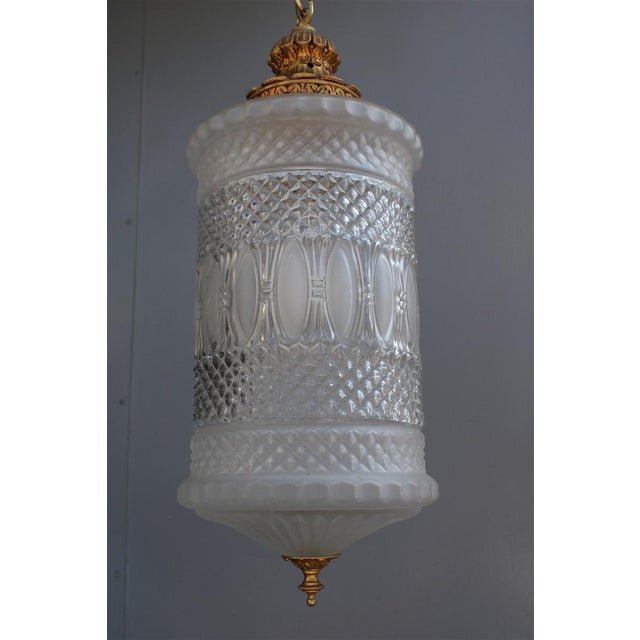 Lantern in Engraved Crystal and Brass, Italy, 1950s For Sale - Image 9 of 18
