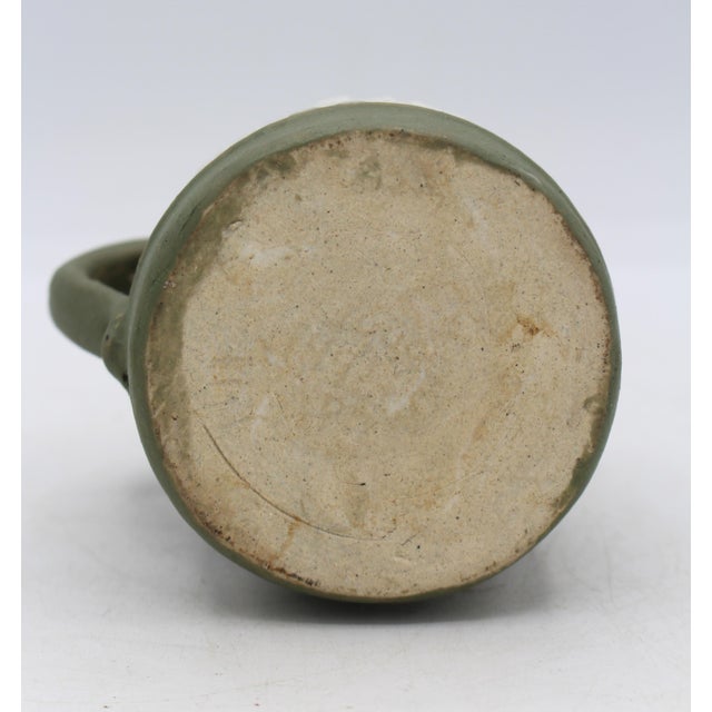 1960s 1960 North Carolina Cameo Decorated Small Pottery Pitcher by Walter Stephen For Sale - Image 5 of 11