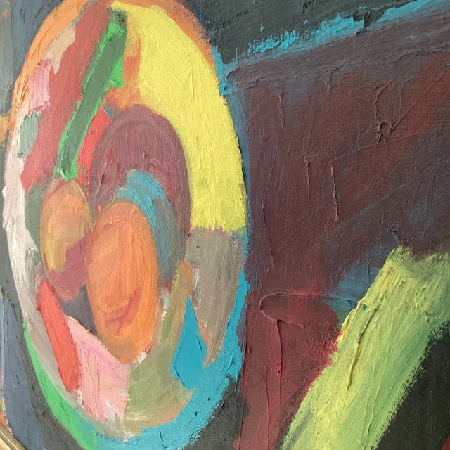 Mid 20th Century Mid 20th Century Post -Impressionist Still Life Fruit in the Bowl Painting on Canvas by B. Innes For Sale - Image 5 of 12