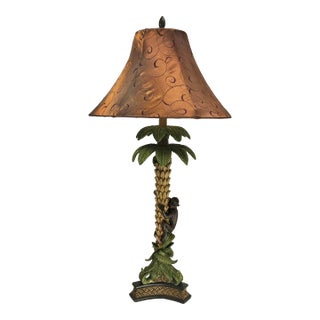 Vintage Palm Beach Regency Monkey on Palm Tree Table Lamp For Sale