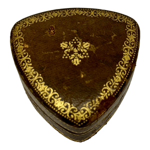 1920's Vintage Heart Shaped Italian Leather Box