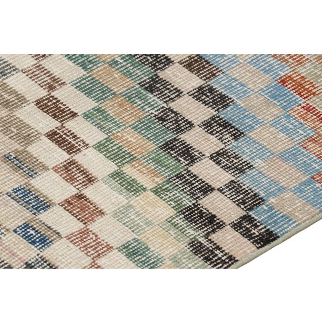 Vintage Zeki Müren Rug in Polychromatic Geometric Patterns, From Rug & Kilim For Sale In New York - Image 6 of 8