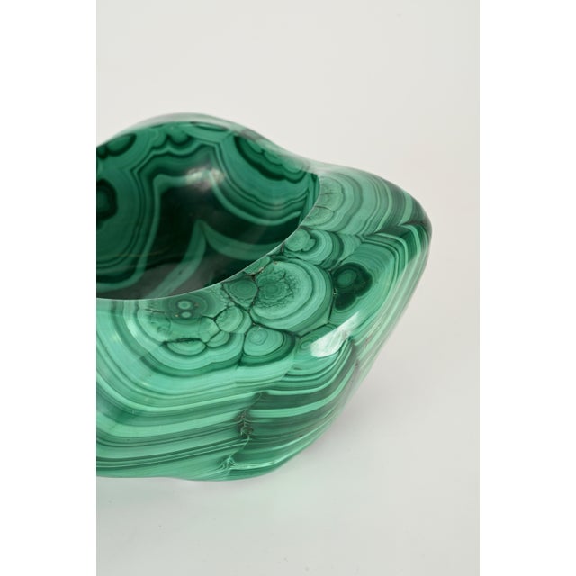 1970s Large Vide-Poche or Bowl in Malachite Green Italian Marble, Italy, 1970s For Sale - Image 5 of 18
