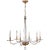Chapman & Myers for Visual Comfort Signature Robinson Medium Chandelier in Antique-Burnished Brass & Clear Glass For Sale