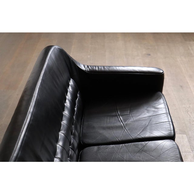 Model 2010 Sofa in Black Leather by Arne Halvorsen, Norway, 1960s For Sale - Image 6 of 11