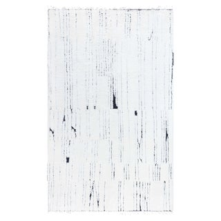 Modern Moroccan High-Low Wool Rug in Black and White by Doris Leslie Blau For Sale