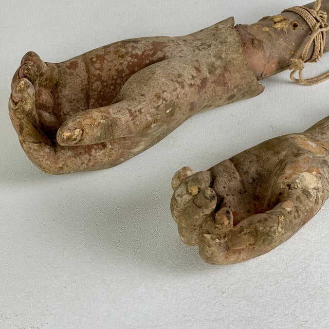 Salvaged Pair 0f Coney Island Wax Museum Lifecast Wax Hands With Paper Support For Sale In New York - Image 6 of 11