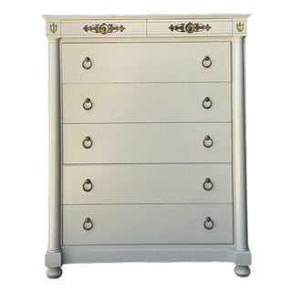 Vintage John Stuart for Johnson Furniture Neoclassical Tall Chest of Drawers For Sale