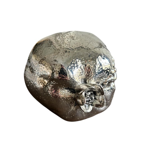 Vintage Silverplate Pomegranate Paper Weight For Sale - Image 4 of 5