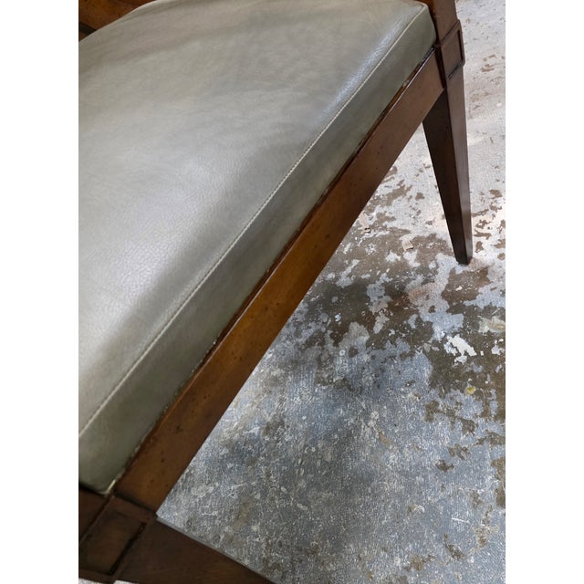 Brown Set of 6 Baker Furniture Dining Chairs, Modern Neoclassical Regency Style, Geometric Circle Back, Upholstered Seats For Sale - Image 8 of 12