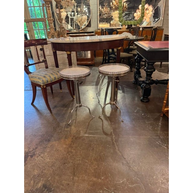 Pair of Italian Chrome Drink Tables For Sale In Dallas - Image 6 of 6