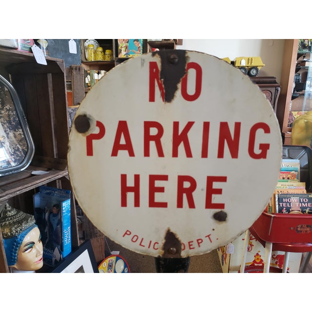 Circa 1920 Porcelain No Parking Sign by Burdick Enamel Sign Co Chairish