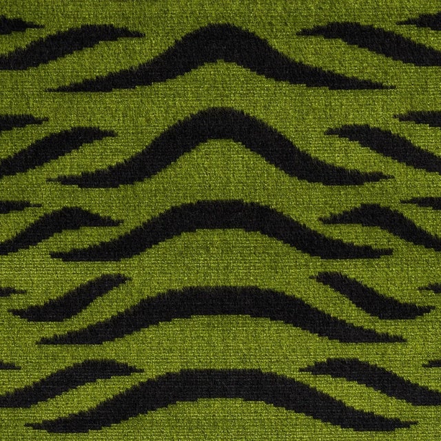 Abstract Schumacher Sabi Tiger Velvet Fabric in Jungle For Sale - Image 3 of 4