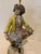 Polychrome porcelain group mounted as a lamp "young man with a basket" brass base and light stem very good condition...