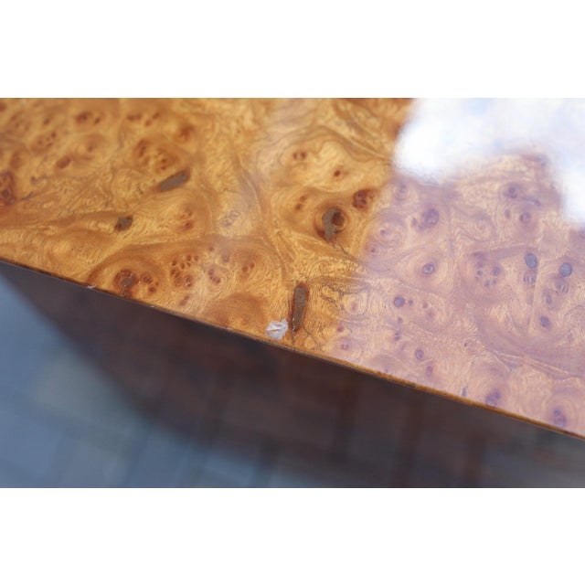 Italian Credenza in High Gloss Burl and Brass, Italy - 1970's For Sale - Image 12 of 12