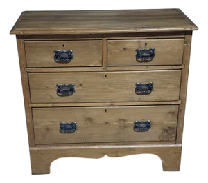 Antique Pine Two Over Two Drawers - Chest of Drawers From England