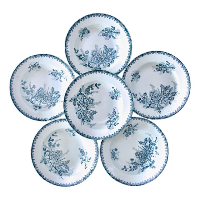 French Plates in Eartenware, Set of 6 For Sale