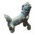 1950s Large 44 Inch High Asian Bronze Foo Dog Statue With Shell Stone Inlay For Sale