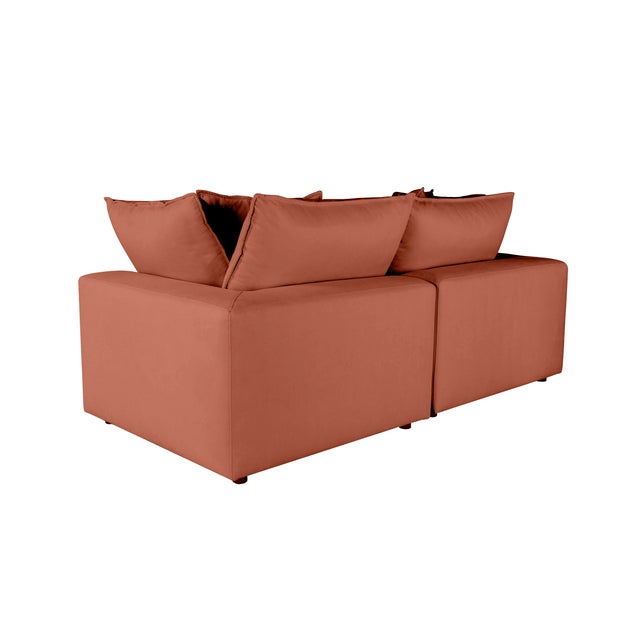 2020s Cali Rust Performance Fabric Modular Loveseat For Sale - Image 5 of 8