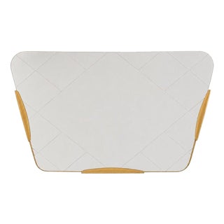 Large Trapezoidal Golden Wall Mirror with Engraved Diamond Pattern by Gio Ponti, 1950s For Sale