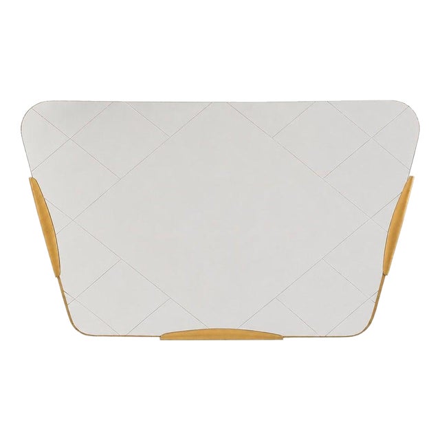 Large Trapezoidal Golden Wall Mirror with Engraved Diamond Pattern by Gio Ponti, 1950s For Sale