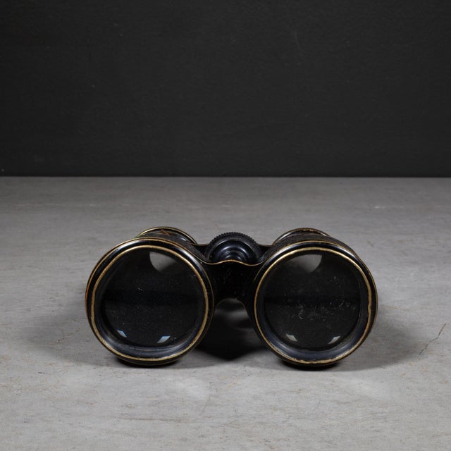19th C. Leather Wrapped German Alpenglas Binoculars For Sale - Image 4 of 10