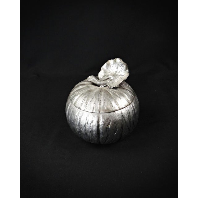 Vintage Silver Metal Pumpkin Ice Bucket by Mauro Manetti, 1970s For Sale - Image 4 of 13