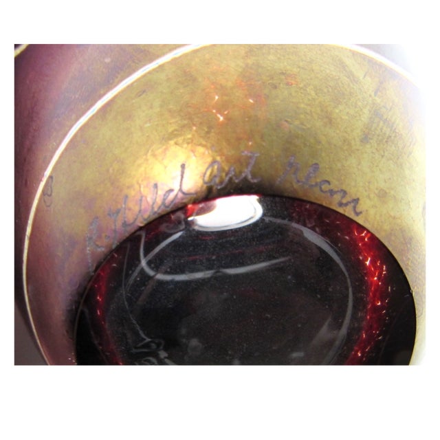 Robert Held Iridescent Glass Vase: Signed 1990s - Art Nouveau Style For Sale - Image 9 of 9
